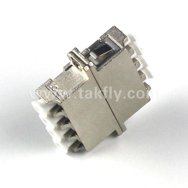 LC Quad SM MM Fiber Optic Adapter with Flange For Data Center Cabling