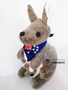 China australian kangaroo with with flag bring baby brown plush stuffed toy pp cotton cheap economic animal toy lovery cartoon on sale