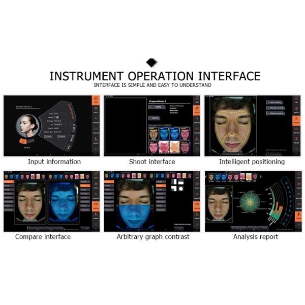 Portable skin pigmentation a-one type intelligent magic mirror max fautomatic full facial multi skin analysis system