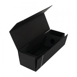 Quality Foldable Matt Black Wine Gift Packaging Boxes Collapsible Type for sale