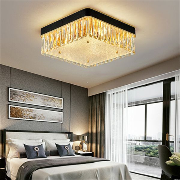 Residential E14 Golden Rectangle LED Ceiling Light Noiseless.