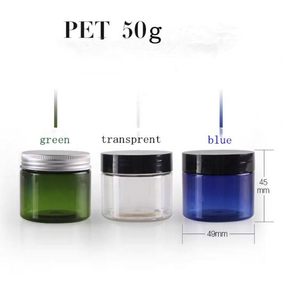 Round Frosted PET Amber Cosmetic Jars 49*45mm Metallization
