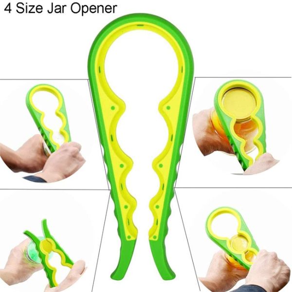 5 In 1 Multi Function Can Bottle Opener Kit With Silicone Handle