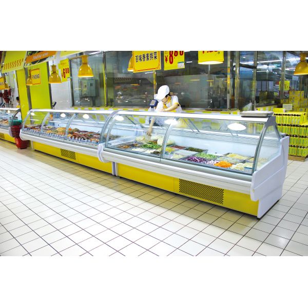 Remote Type -1-5 ℃ Fresh Meat Food Display Cabinets Produce Display Coolers