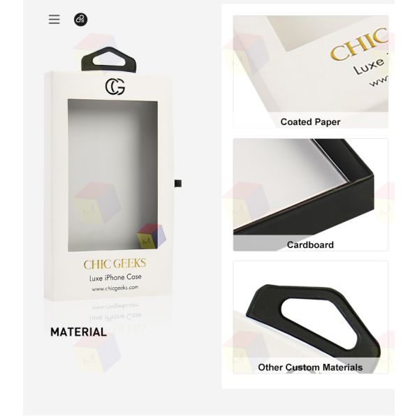 Custom Sliding Drawer Electronic Packaging Box Pvc Window Phone Case Packaging Box