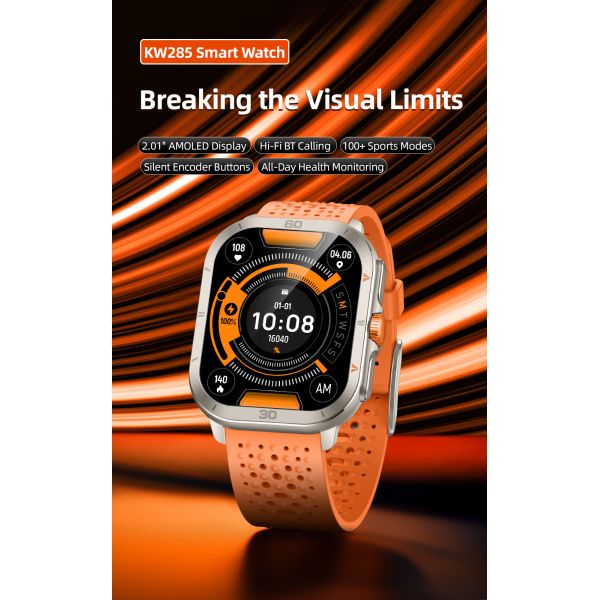 KW285 2.01" Square Shape Smart Watch Bluetooth Calling For Light Exercise