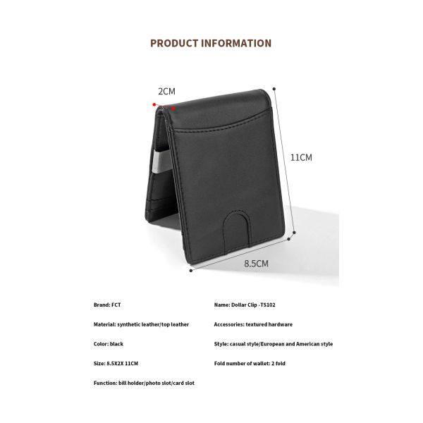 Short Genuine Leather Wallets Mens RFID Blocking Money Clips Wallet Short Wallet Length