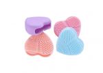 Fashionable Heart Shaped Makeup Brush , Pure / Pink Silicone Facial Cleansing
