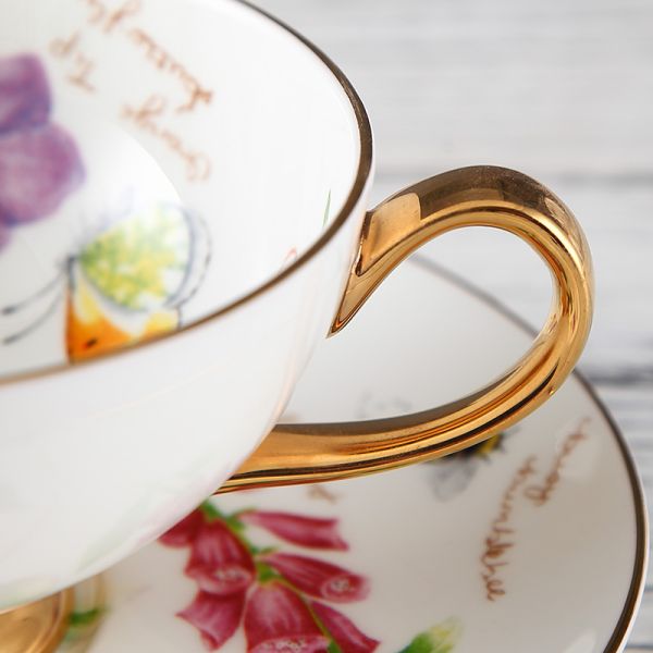 Lead Free 220cc Bone China Cup Plate Dishwasher Safe