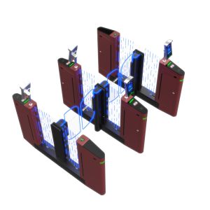 Quality Electroplating Stainless Steel Slim Fastlane Pedestrian Swing Barrier Gate Turnstile for sale