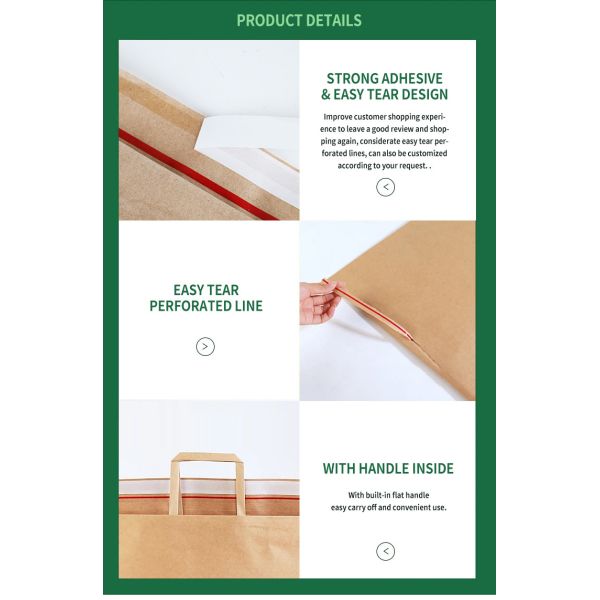 Customizable Biodegradable Kraft Paper Mailing Bags For Clothing