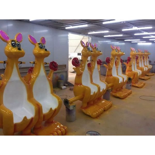 16 Seats Fun Carnival Rides , Kangaroo Jump Ride With Iron And FRP Material