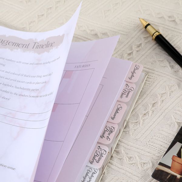 Custom Printing Hardcover Wedding Planner Notebook Spiral Binding Diary Journal Notebook