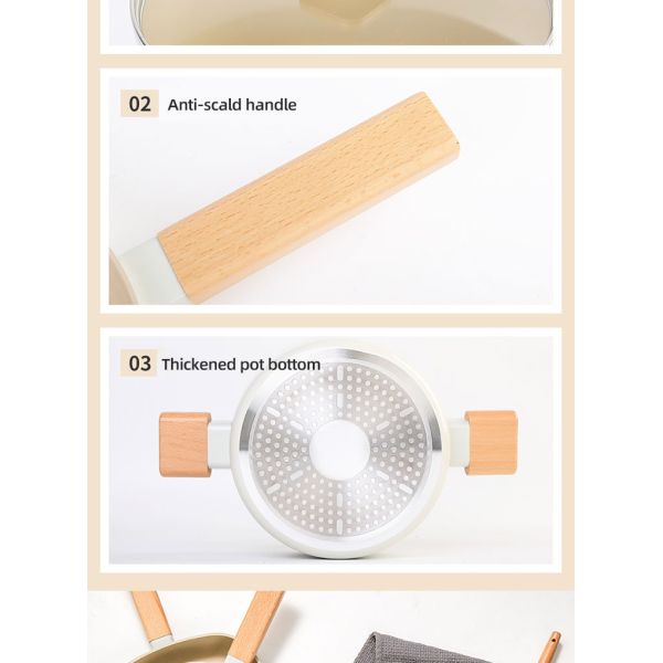 New Arrival Ceramic Coating Nonstick Cooking Pot Set Induction Cookware Cook Pot 7 Pcs Aluminum Non Stick Cookware Set