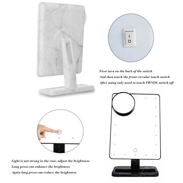 20LED 360degree Moving Led Strip Lights Around Mirror For Makeup 10x