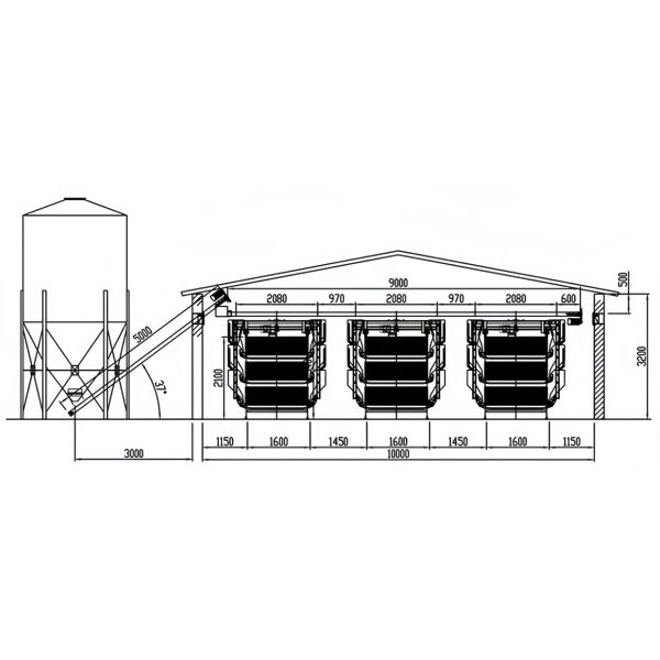 Automatic Poultry Farm Chicken House Feeding Line A Type Layer Chicken Cage Equipment
