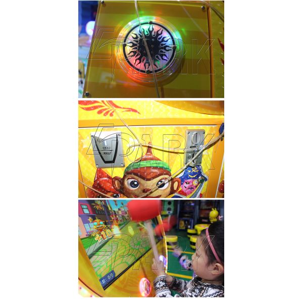 Toddler Coin Operated Joy Hammer Hitting Game Machine With Ticket Function