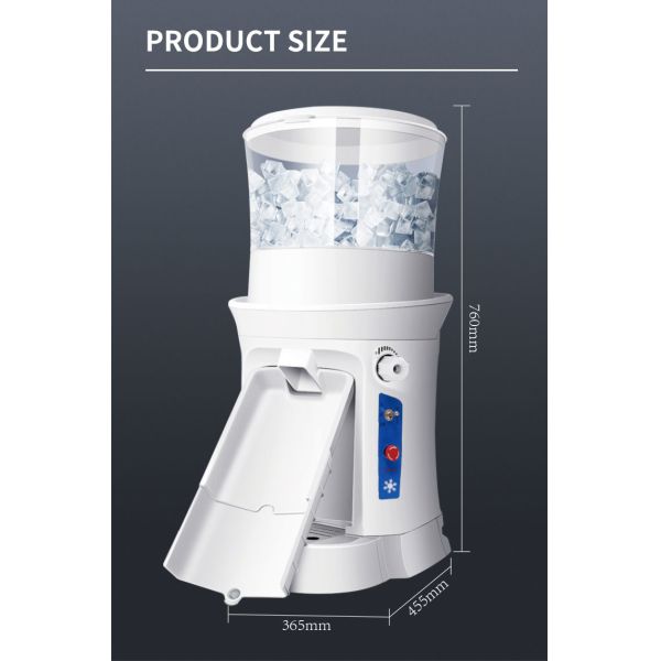 Adjustable Desktop Commercial Ice Shaver Snow Cone Machine 320rpm Ice Crusher Electric Machine