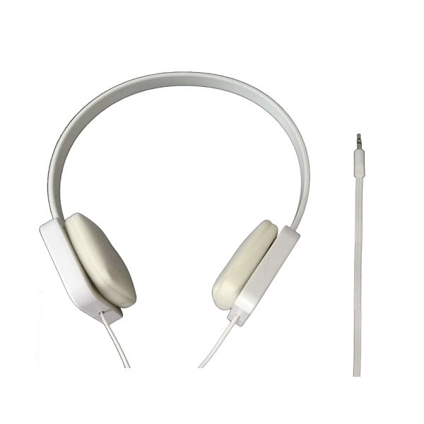 OEM & ODM wired headset with sound deduction for music fancier in thin headband with lightest weight in white