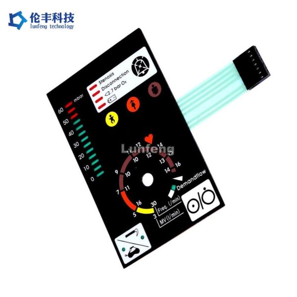 LCD Window LED Membrane Keypad , Silver Circuit Led Membrane Switch