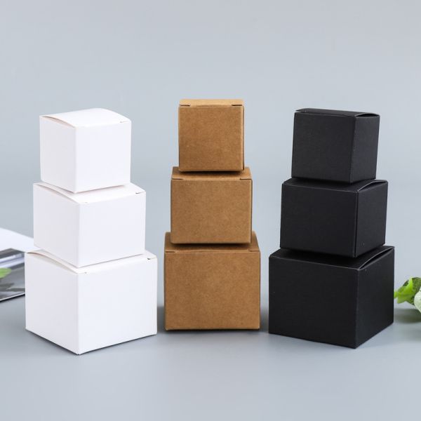 Minimalist Square Gift Box Set Multi Size Kraft White Packaging for Jewelry Cosmetics Luxury Branding