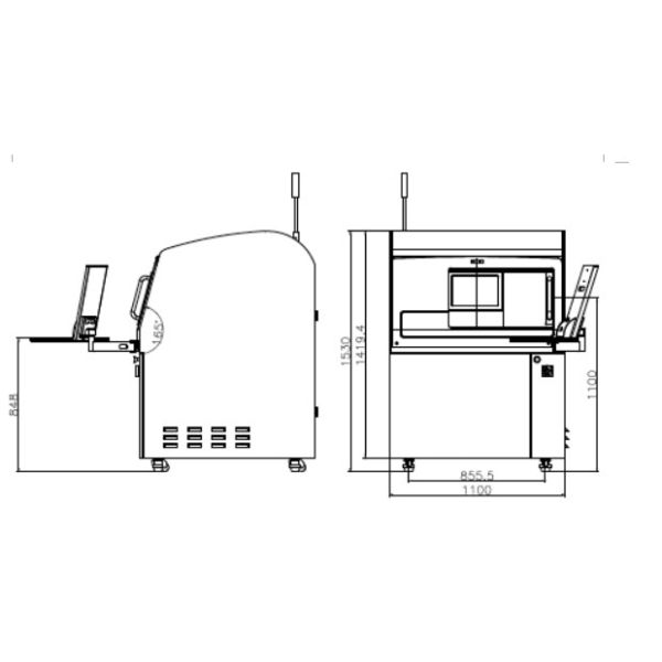 3d Xray inspection machine for smt line equipment Image area 600*415 mm