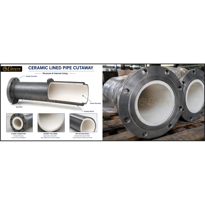 Alumina Ceramic Lined Pipe for Pneumatic Conveying Systems | Elacera
