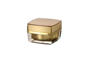 Quality Plastic Gold Cosmetic Cream Jar , 15g 30g 50g Acrylic Square Cream Jar for sale