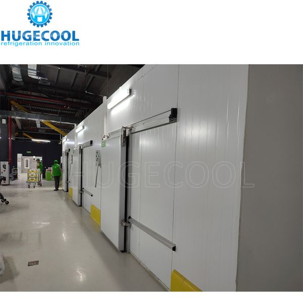 100mm PU Panel Manual Cold Room Sliding Door with Air Curtain