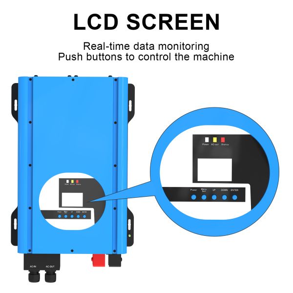 3000W Ups Inverter Off Grid Bidirectional Inverter With Battery Charging Air Cooling