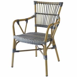 Quality Anti Moth Aluminum Bistro Waterproof Wicker Rattan Dining Chairs for sale
