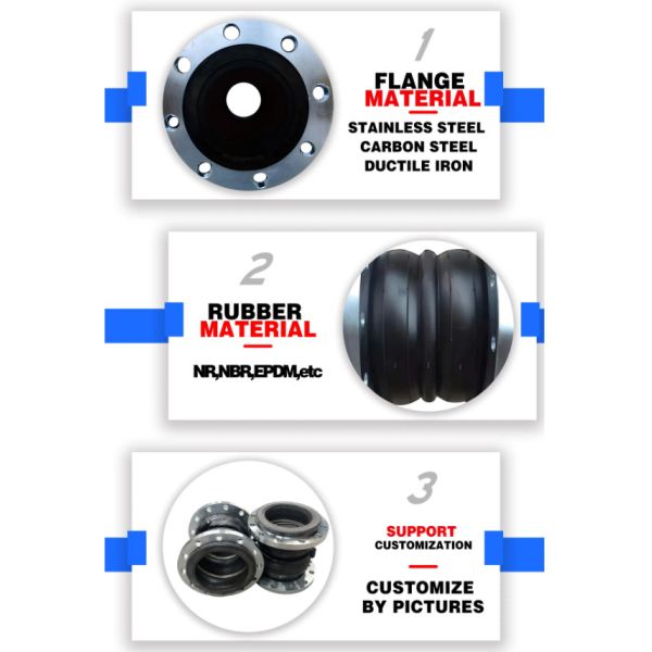 Dn150 Flange Type Double Sphere Rubber Expansion Joint Flexible Stainless Steel Thread Expansion Rubber