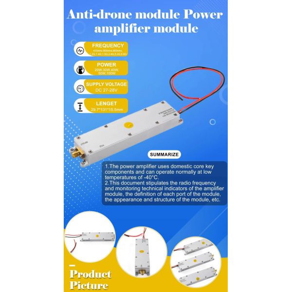 High Performance 800MHz 10W GaN Anti Drone Module GPS Jammer Module