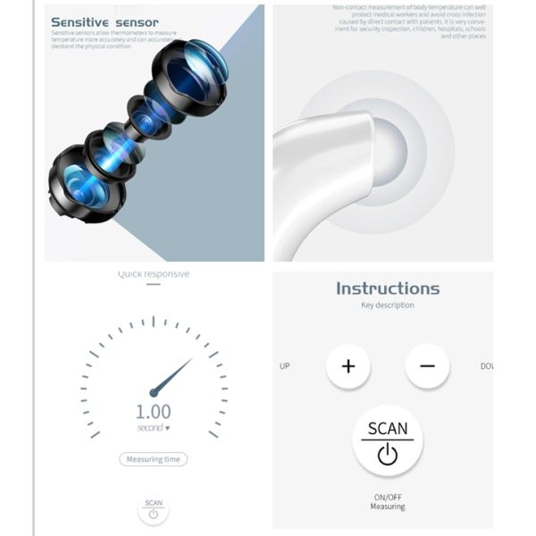 Homecare Infrared Forehead Thermometer One Second Reading With Fever Alert