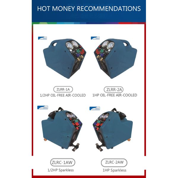 HVAC Air Conditioner Freon Recovery Machine Twins Cylinder ZLRC-2A