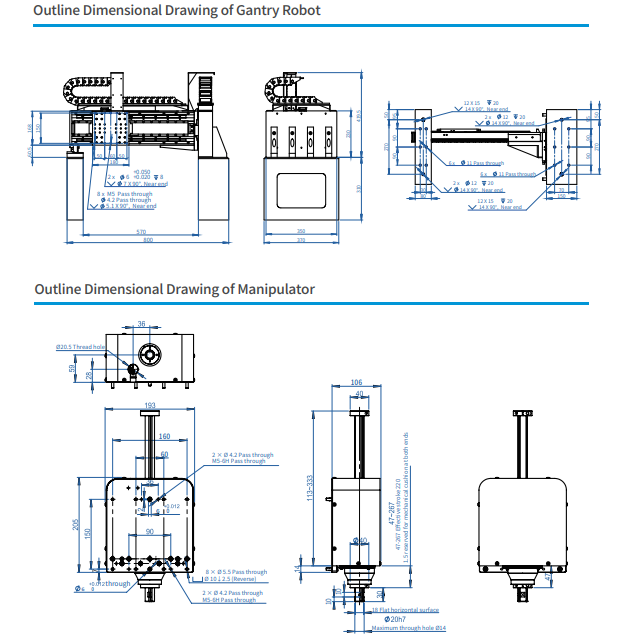 Hight Speed Gantry Robot Horizontal Installation 100N Top Pressure