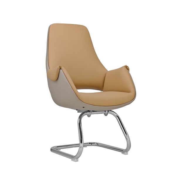 Office Chair Without Wheels PU Leather Ergonomic Chairs for Elegant Office Conference Room