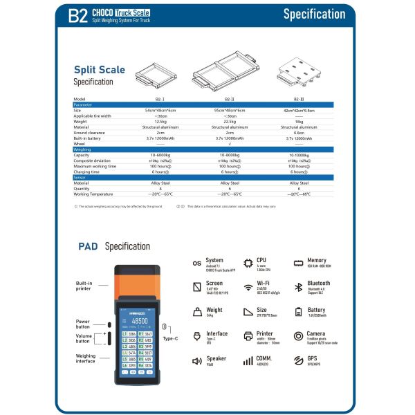 Accurate Portable Truck Scale Weigh Pads with Wireless Printing Display Built-in Lithium Battery