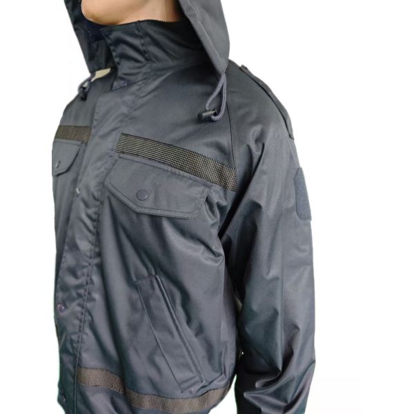 Navy Blue All Weather Military Jacket with Advanced Composite Fabric Technology and 4 Pockets Design