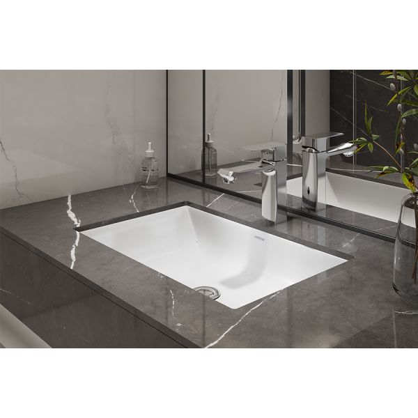 Bathroom Ceramic Under Counter Top Wash Basin Rectangle Shape