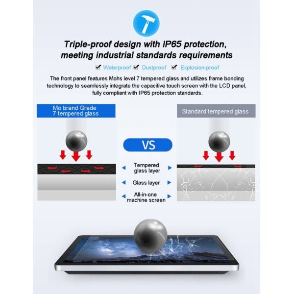 27 Inch Wall Mount Embedded LCD Industrial Touch Panel PC With Printer VGA DVI Port