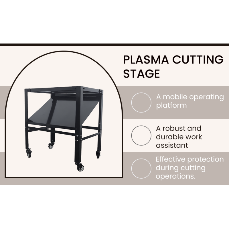 Mobile Plasma Cutting Table Lockable Wheels Removable Partition Spark Baffle Sturdy Fixed Steel Workbench
