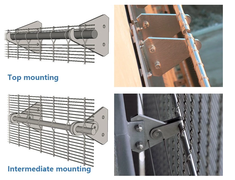 External SUS 304 316 Decorative Woven Wire Mesh Curtain Wall ISO9002