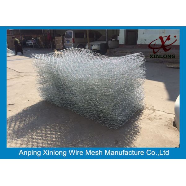 Durable Gabion Wire Mesh , Low Carbon Steel Wire Gabion Mesh Cages