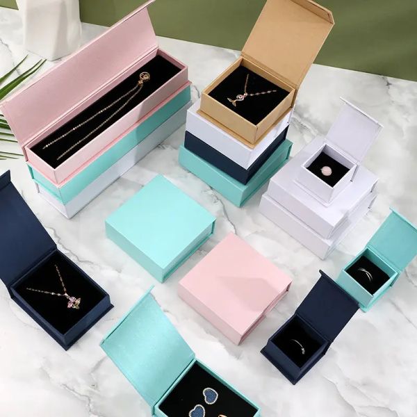 Rigid Jewelry Packaging Box Stylish Magnetic Closure Jewelry Box Multipurpose