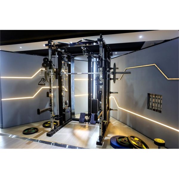Indoor Multi Function Smith Machine All In One Gym Equipment With Weight Stacks