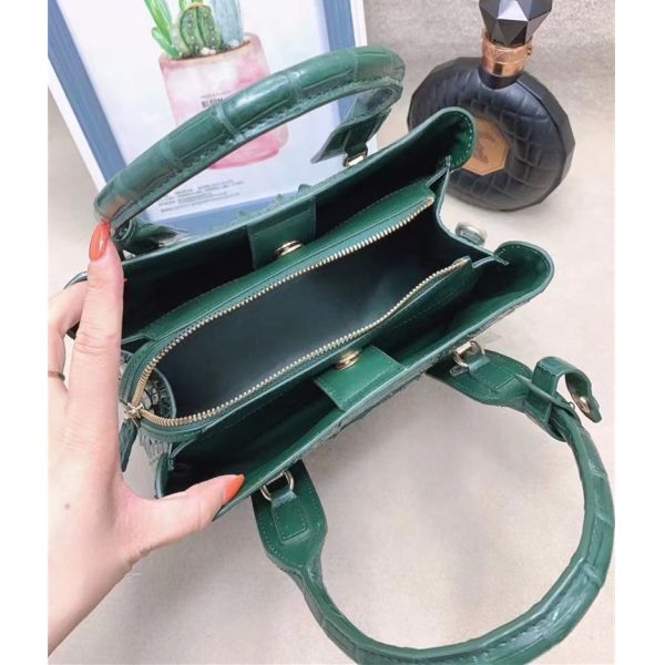 Genuine Alligator Leather Lady White Purse Female Single Shoulder Bag Authentic Crocodile Skin Women Top-handle Handbag