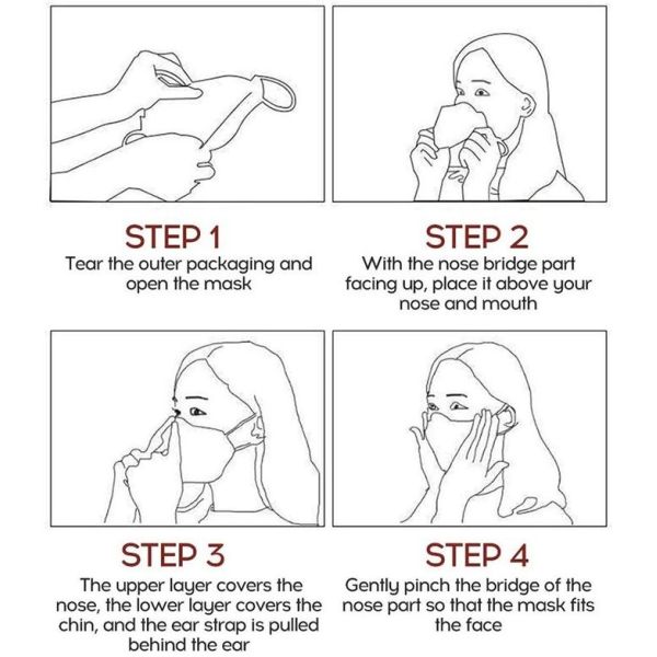 Disposable Customized Face Mask Non Woven KN95 Folding Face Mask