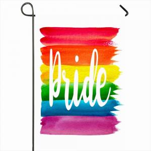 Quality 100D Polyester Heat Transfer Custom Beach Flags Rainbow Gay Pride Garden Banner for sale
