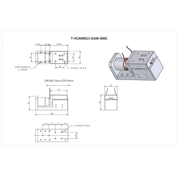 High Frequency Voice Coil Motor Stage Low Speed DC Linearly Motorized Optical Stage